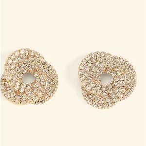 NWT Express Rhinestone Pave Knot‎ Stud Earrings